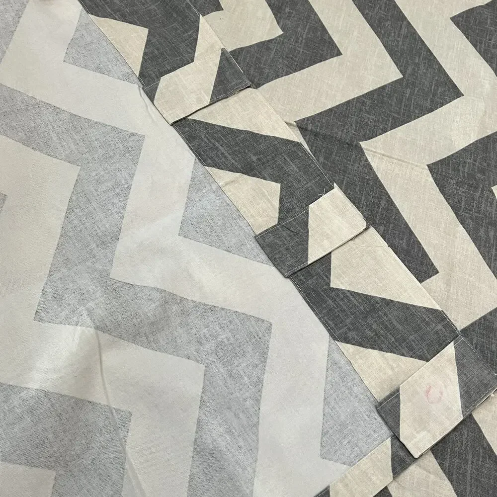 2 West Elm Gray Chevron Zig Zag Cotton Window Panels 48